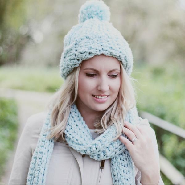 Crochet Hat and Scarf Set