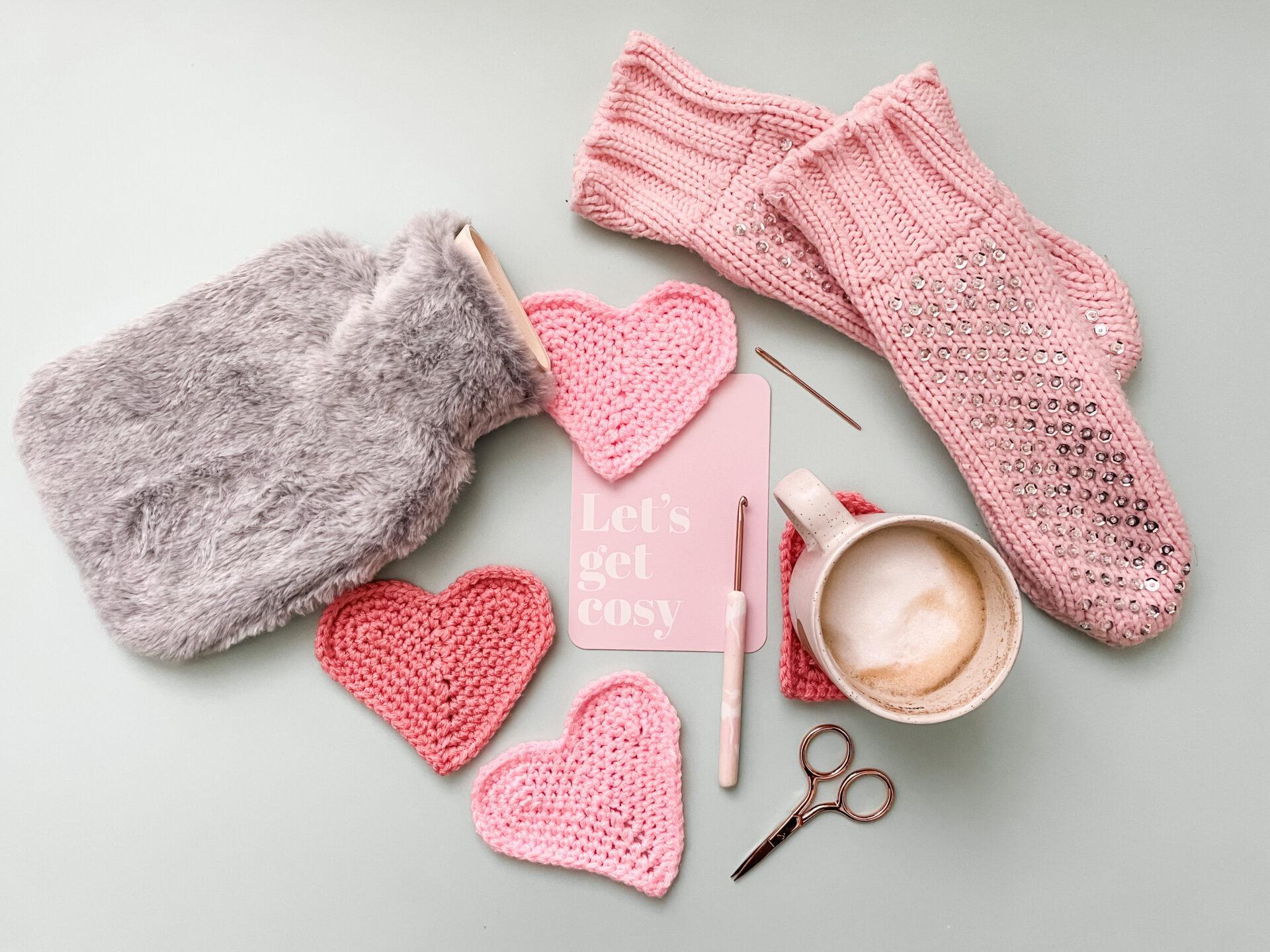 Crochet Heart Coaster