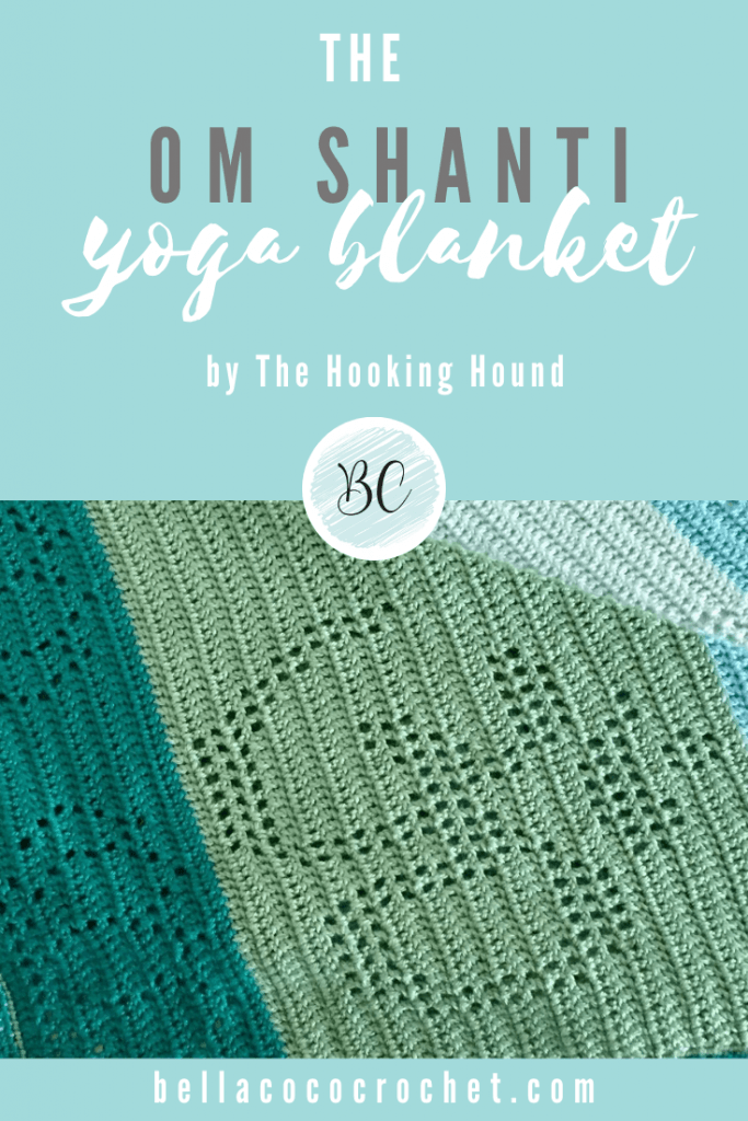 a Pinterest graphic showing a crochet blanket