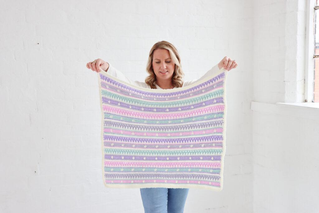 Bobble Stripe Crochet baby blanket