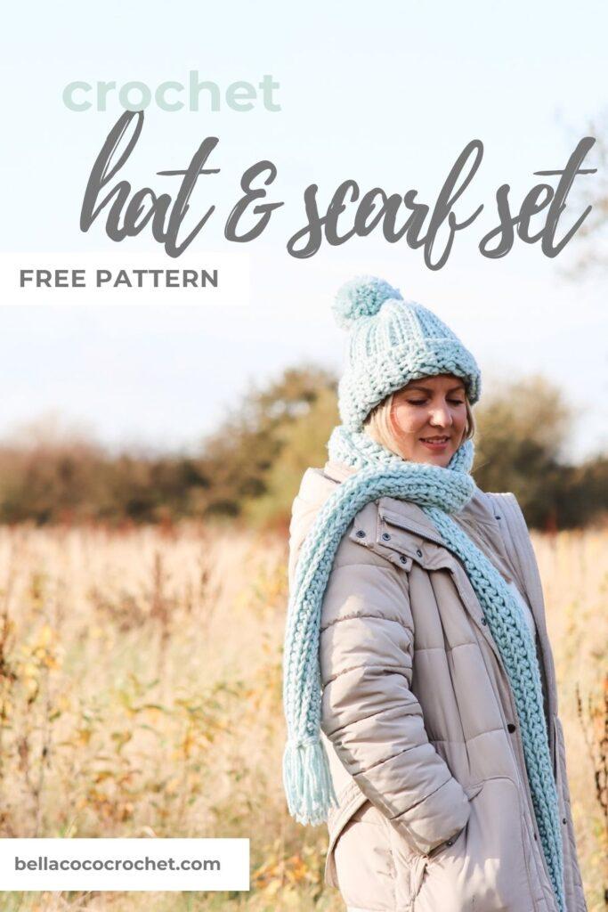 crochet hat and scarf