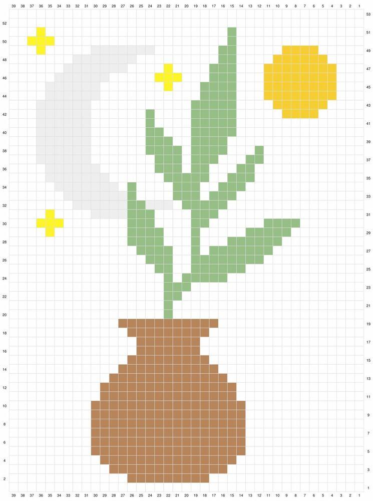 A stitch graph showing how to create the Oh So Boho wall hanging