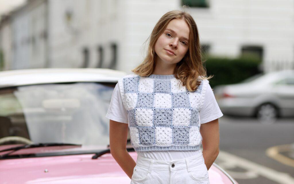 crochet vest with granny squares