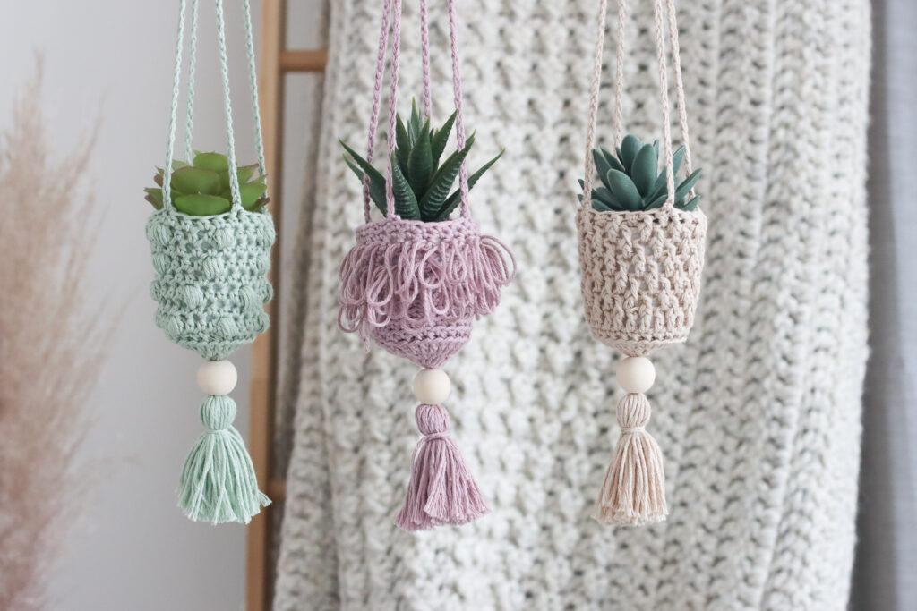 bella coco crochet homeware collection plant hangers
