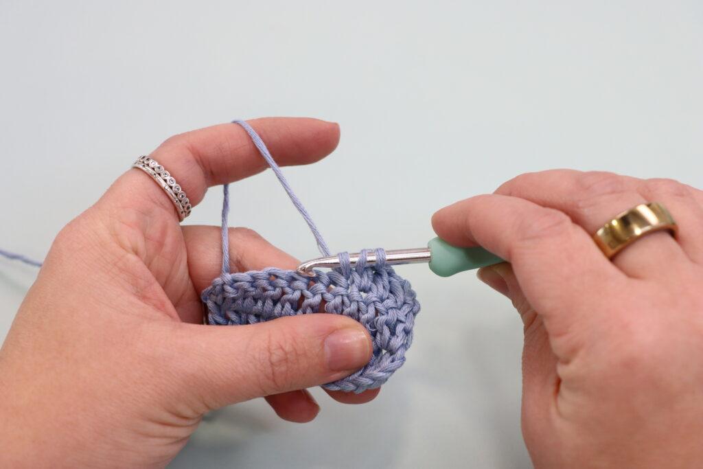 An image showing the golden loop with 'riders' crochet tension.