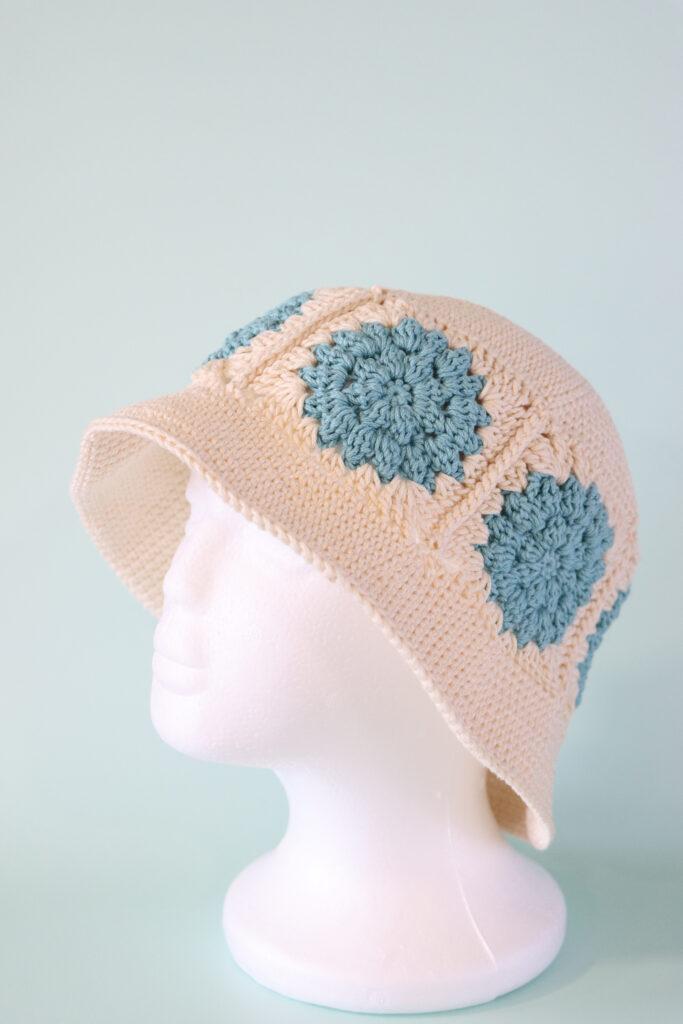 crochet granny square bucket hat