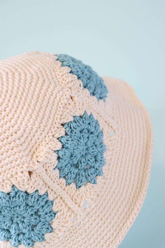 crochet granny square bucket hat