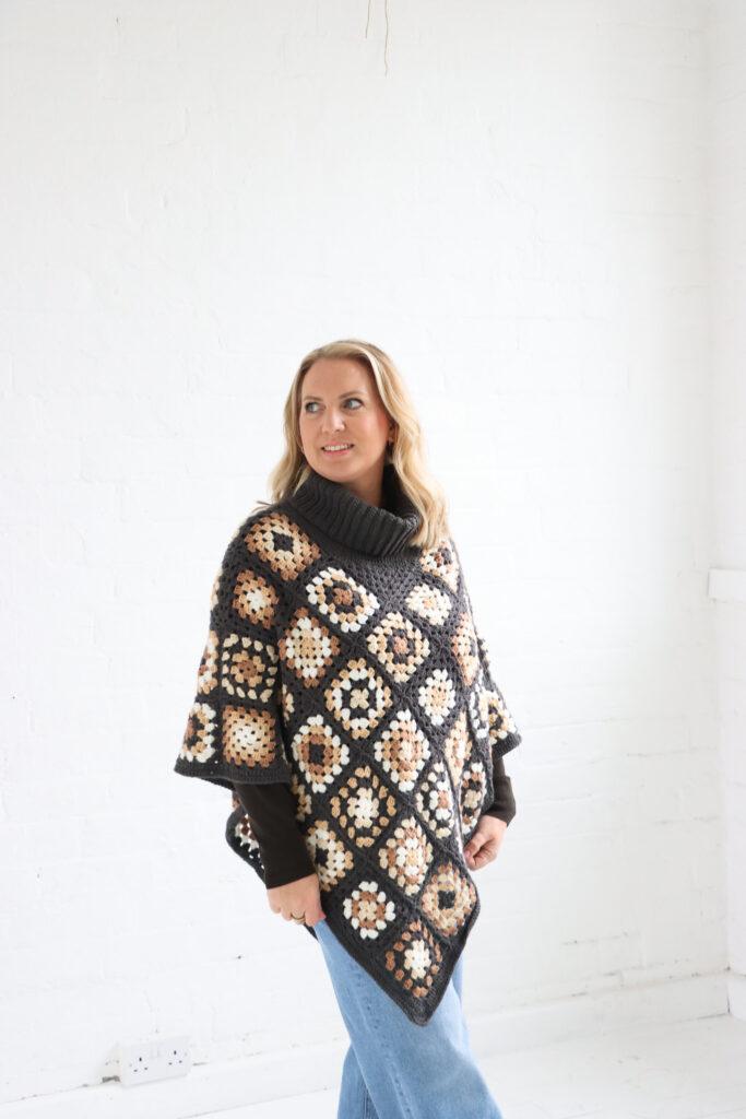 granny square crochet poncho