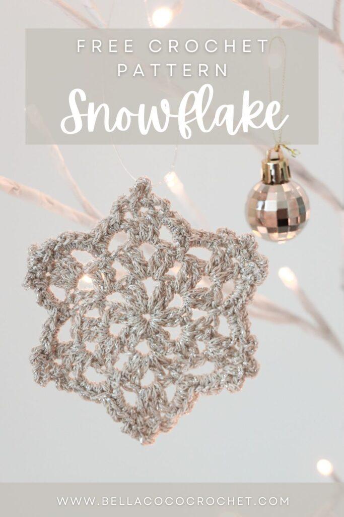 crochet snowflake pin