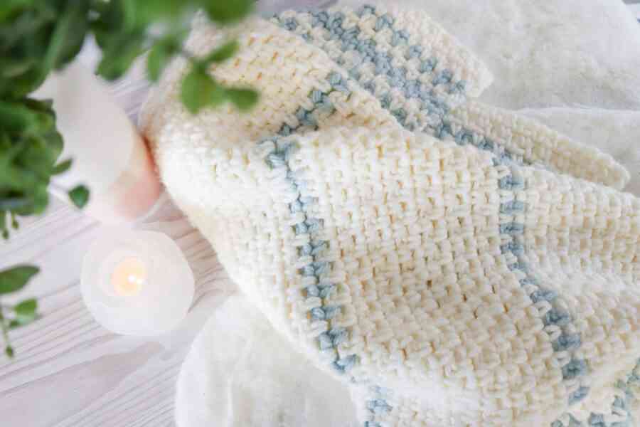 Crochet Blanket and candle