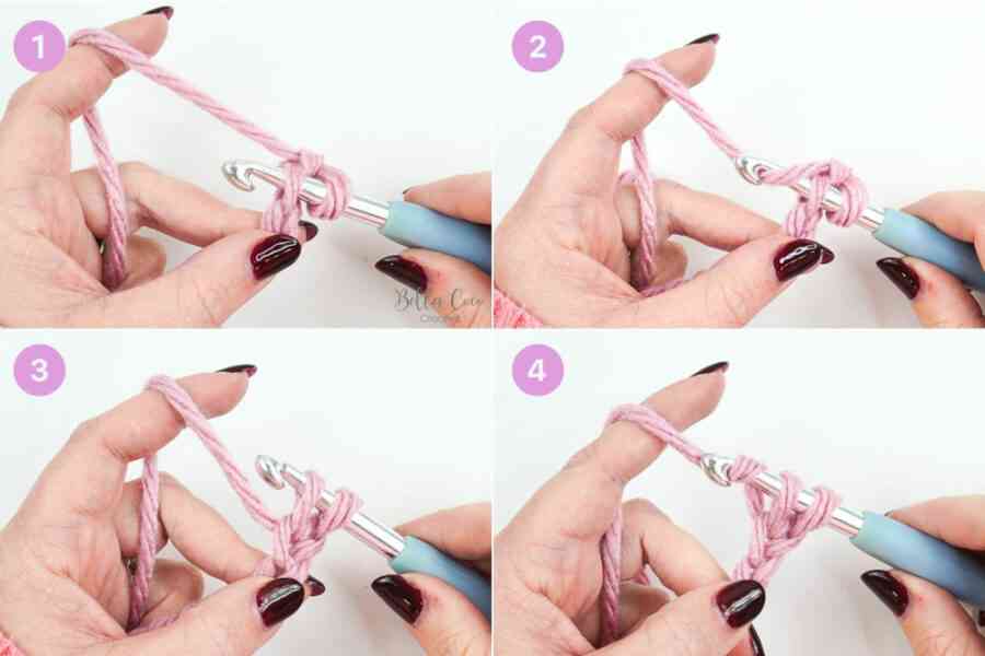 how to work a double crochet step by step