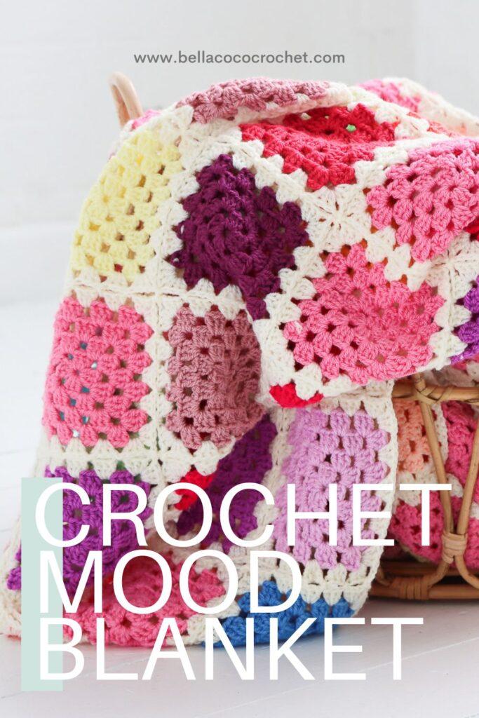 crochet granny square mood blanket