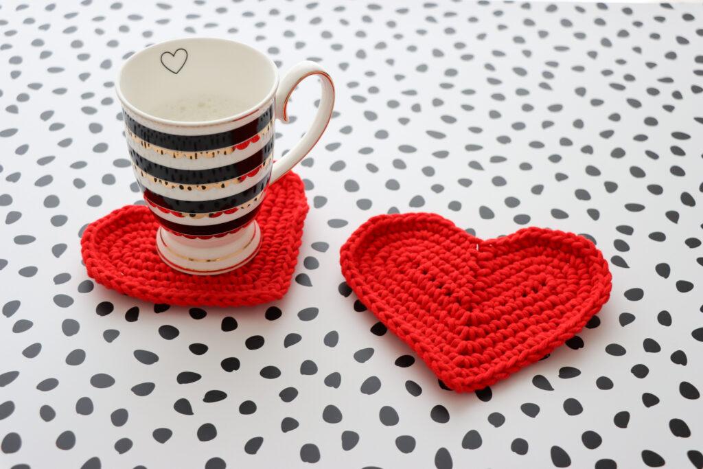 Crochet Heart Coaster