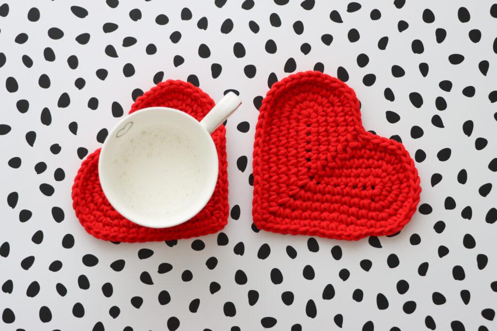 Crochet Heart Coaster