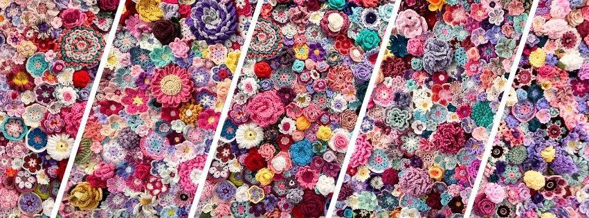 crochet community flower wall