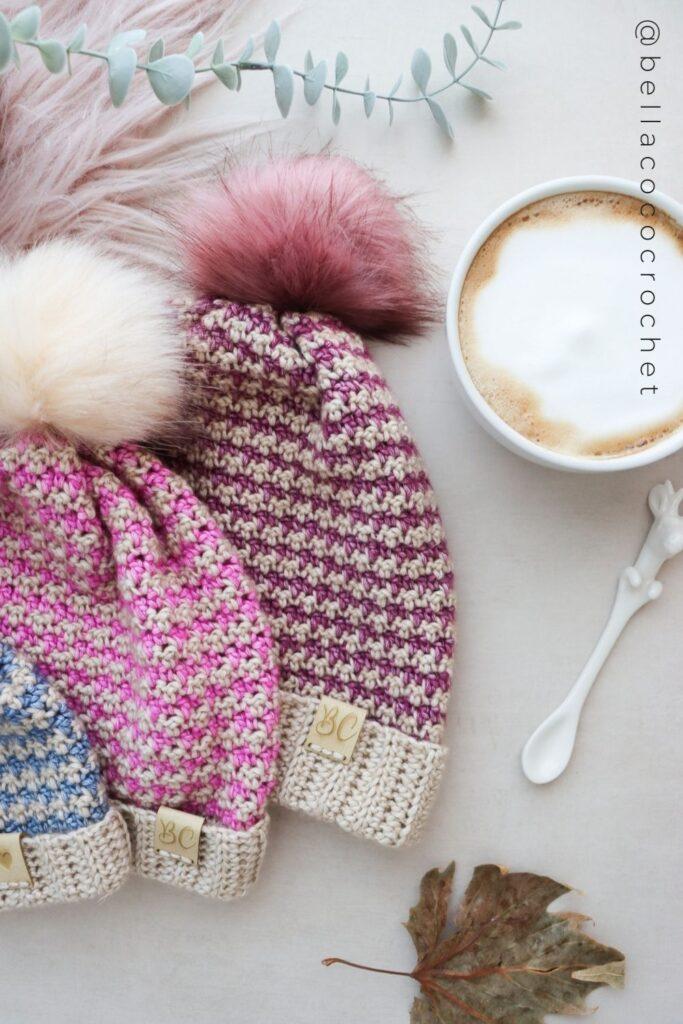 crochet beanie pin for later