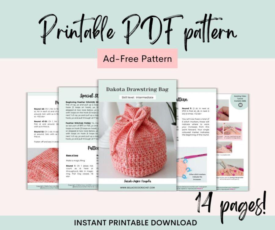 drawstring bag pdf pattern