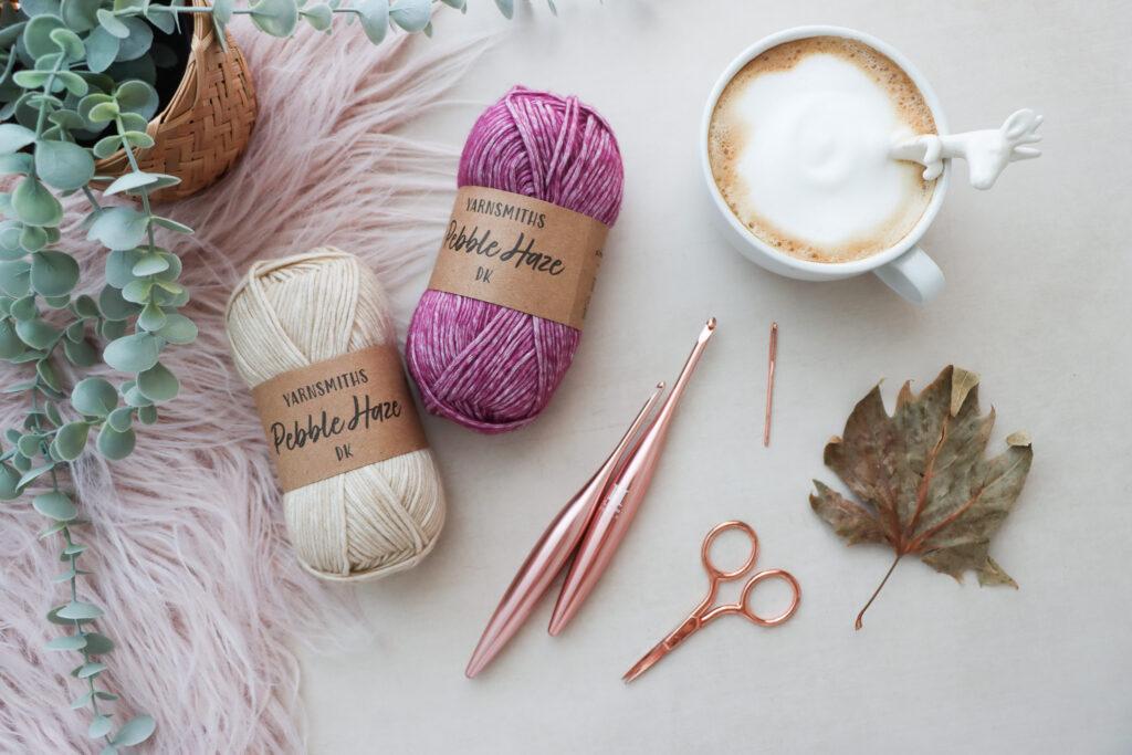 materials and tools needed to make a crochet beanie