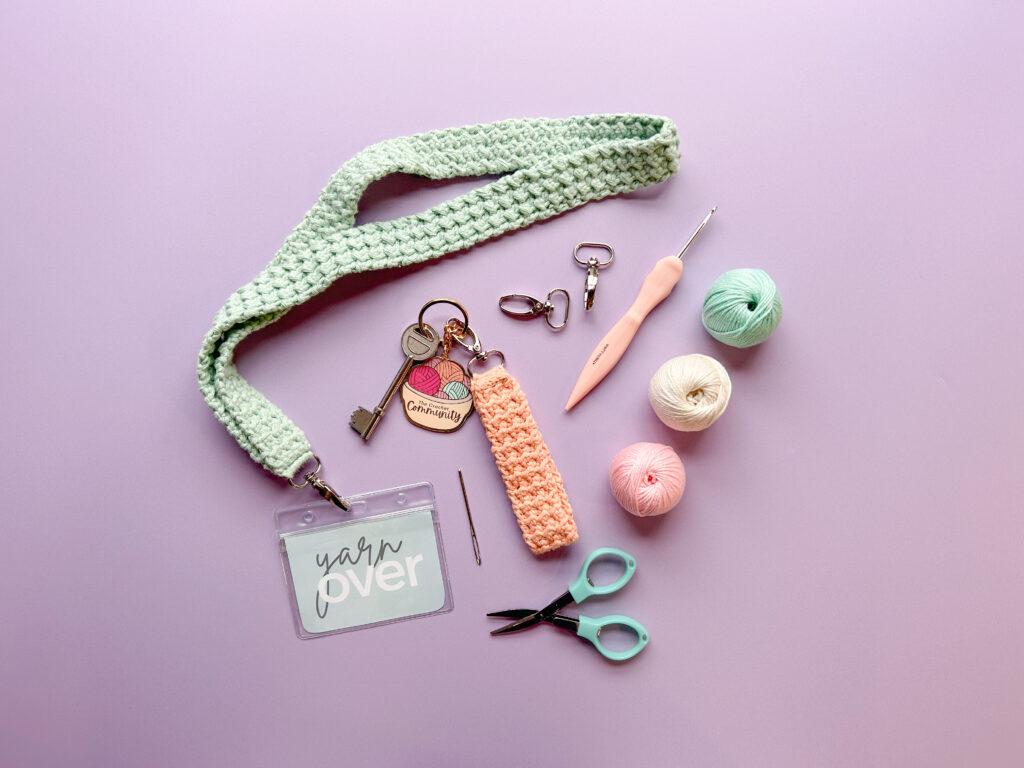 crochet wristlet keychain