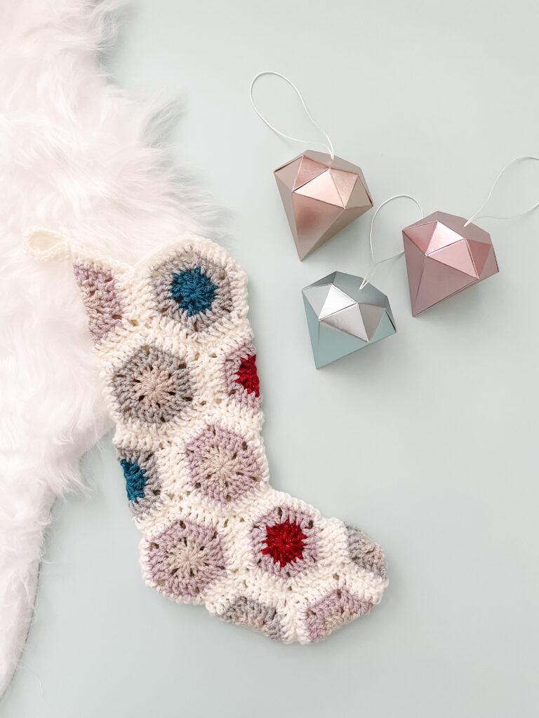 crochet hexagon stocking